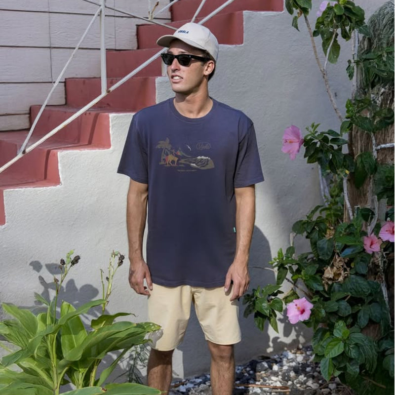 Camiseta Vissla Wavy West Azul Escuro