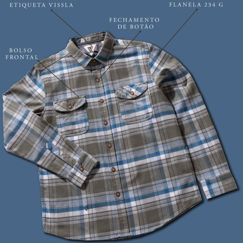 Camisa Flanela Vissla Central Coast Eco Verde