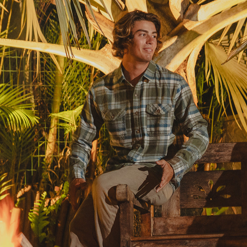 Camisa Flanela Vissla Central Coast Eco Verde