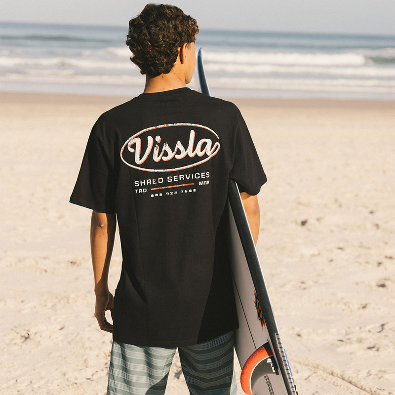 Camiseta Manga Curta Preta Vissla Shred Services