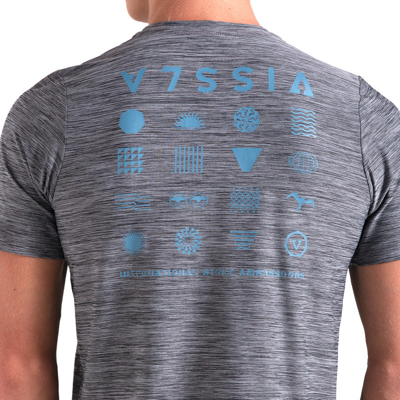 Camiseta Vissla Glyphs Comp Lite Cinza