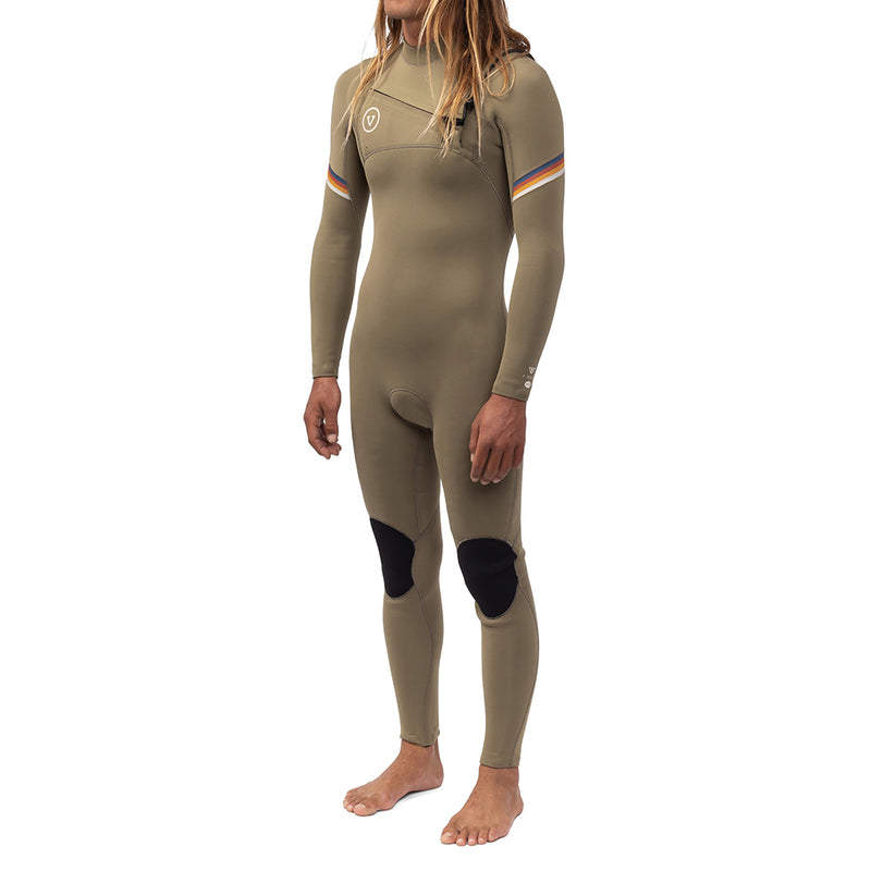Long John Vissla 7 Seas Raditude 3-2 Full Chest Zip Caqui Escuro
