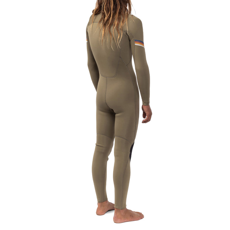 Long John Vissla 7 Seas Raditude 3-2 Full Chest Zip Caqui Escuro