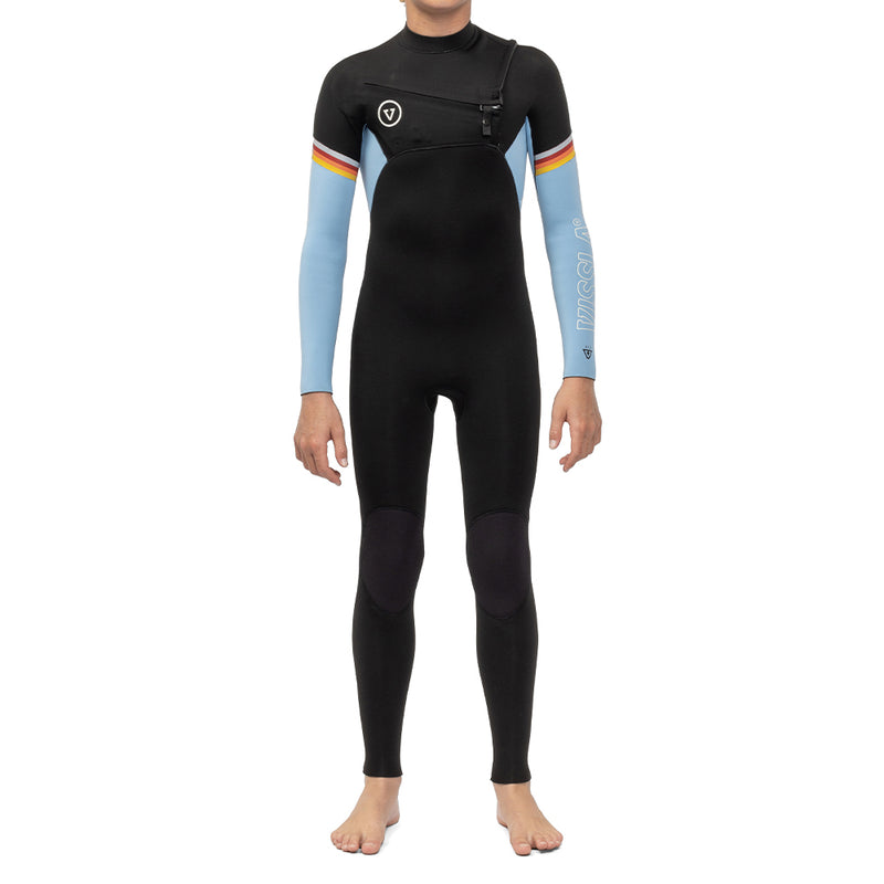Long John Juvenil Vissla 7 Seas Boys Raditude 3-2 Full Chest Zip Preto com Azul