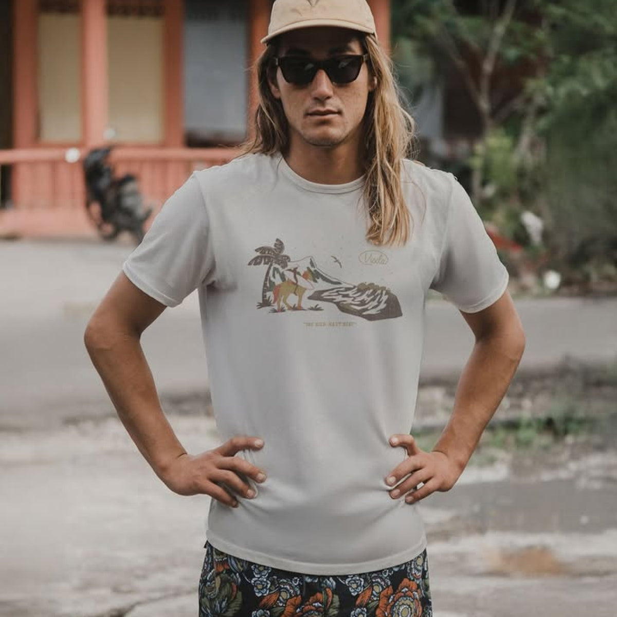 Camiseta Vissla Wavy West Off White