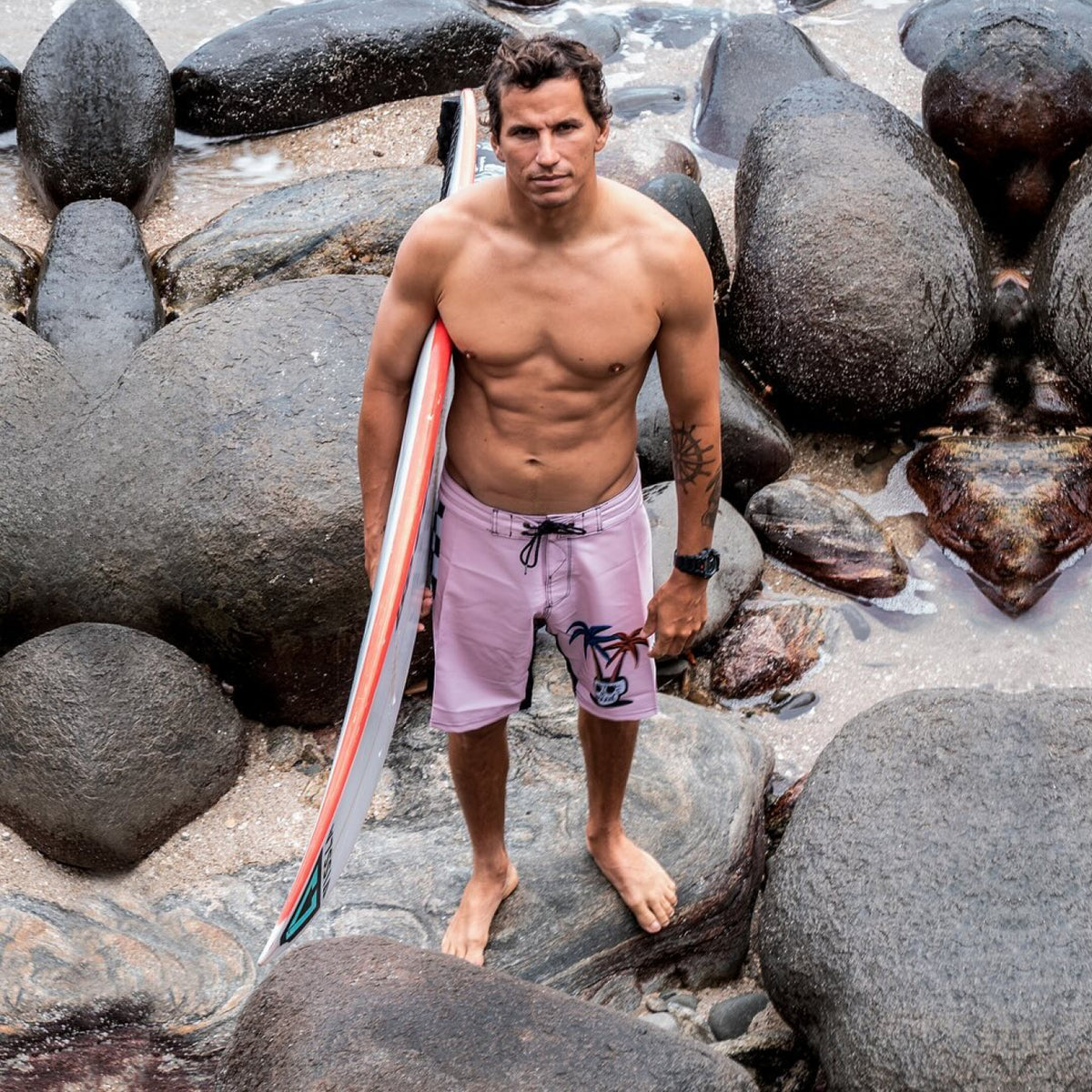 Boardshort Vissla 18,5'' Tropic Terror Rosa