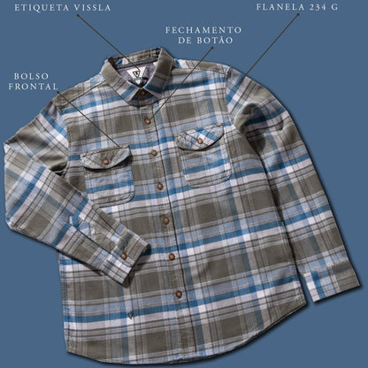 Camisa Flanela Vissla Central Coast Eco Verde