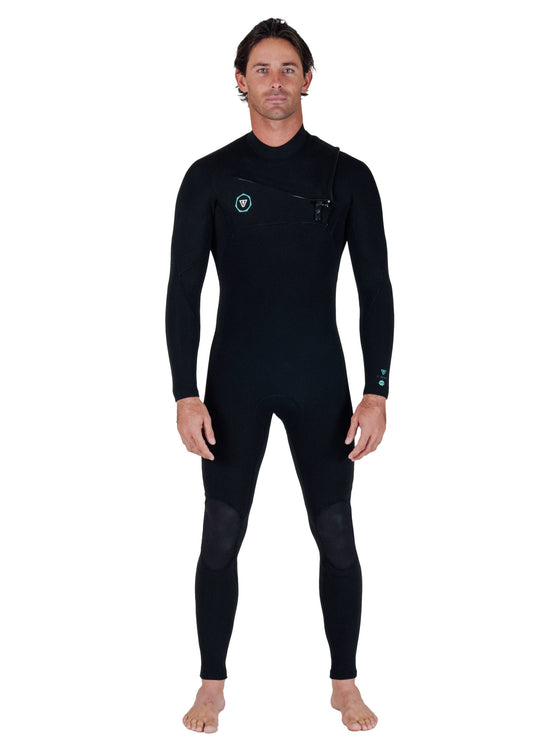 Long John Vissla 7 Seas 4-3 Full Chest Zip Preto