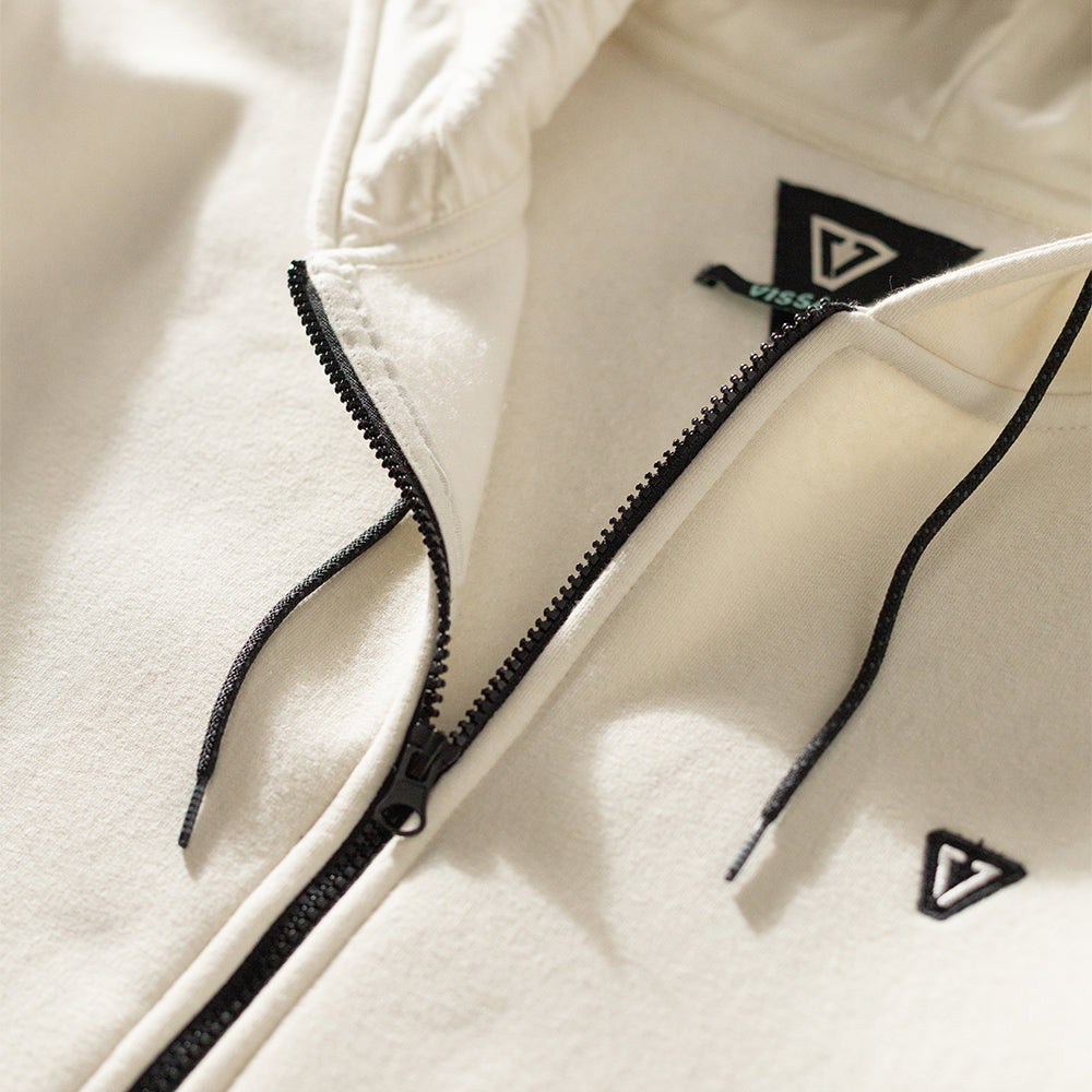 Moletom Canguru Aberto Vissla Solid Sets Off White