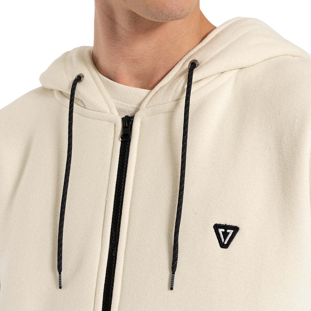 Moletom Canguru Aberto Vissla Solid Sets Off White