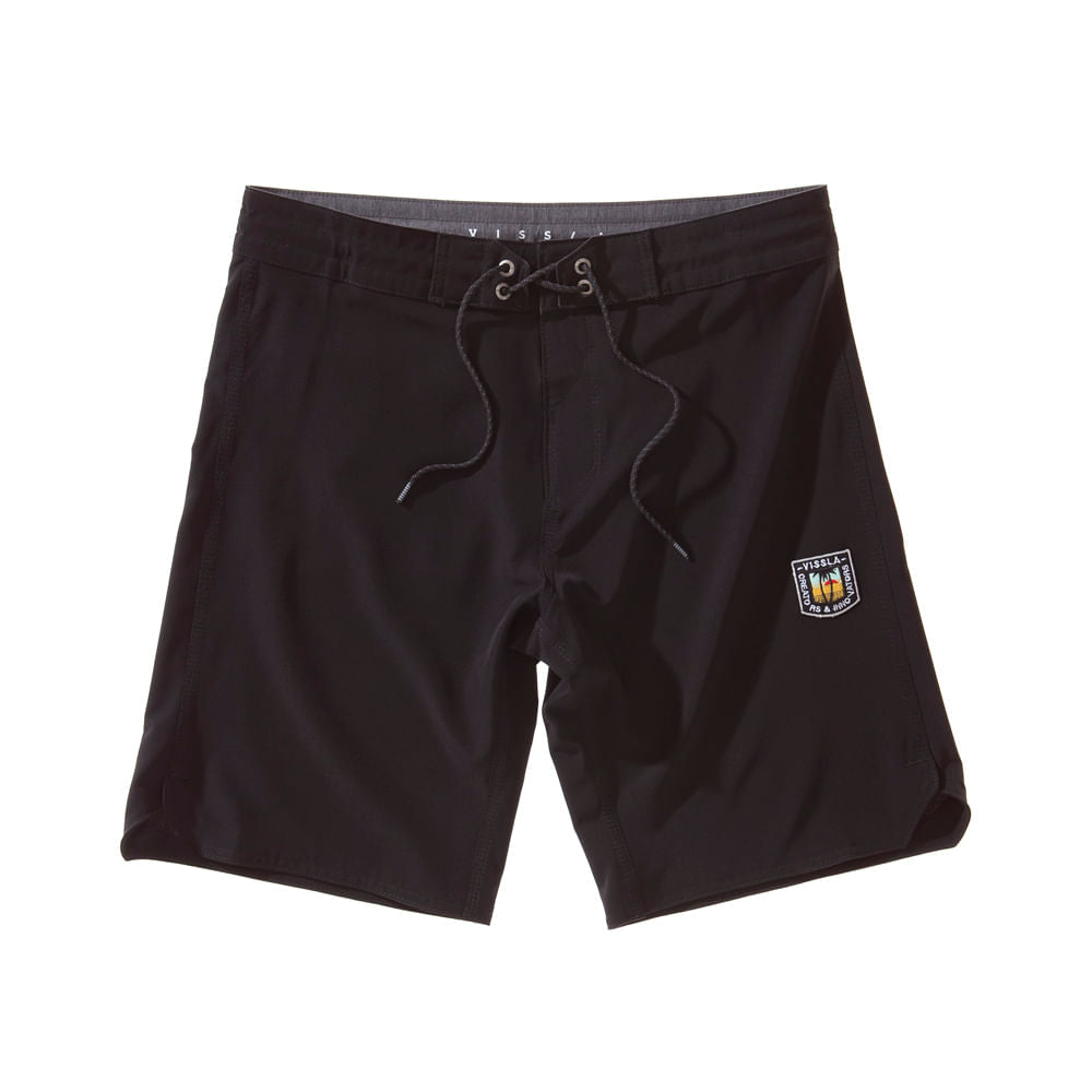 Boardshort Vissla Solid Sets 18.5" Preto