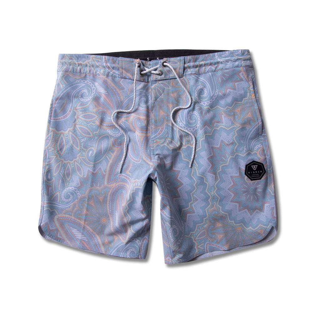 Boardshort Upcycled Coconut Vissla Hazy Paisley 17.5" Heritage Blue
