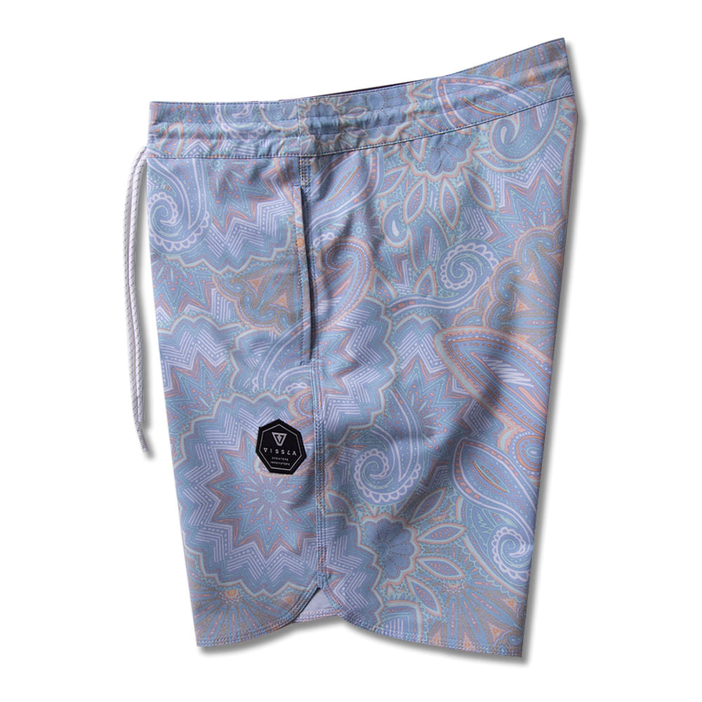 Boardshort Upcycled Coconut Vissla Hazy Paisley 17.5" Heritage Blue