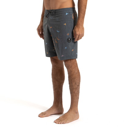 Boardshort Upcycled Coconut Vissla Miyashiro Island Cinza