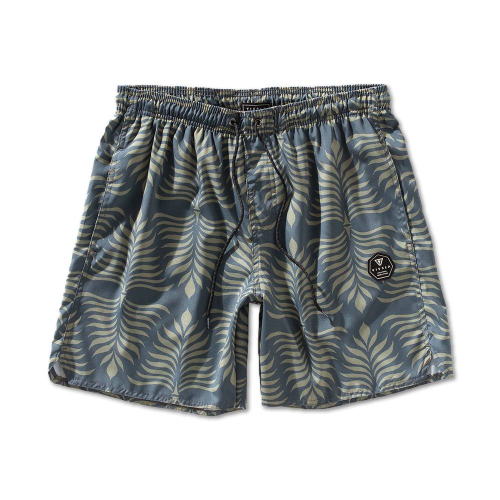 Shorts Elástico Vissla 17,5'' Island Impressions Azul Escuro