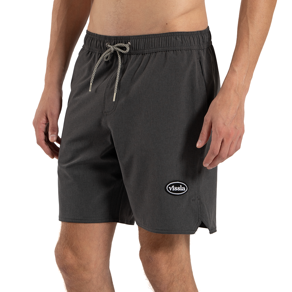 Shorts Elástico Vissla No See Dark Grey Heather 18"