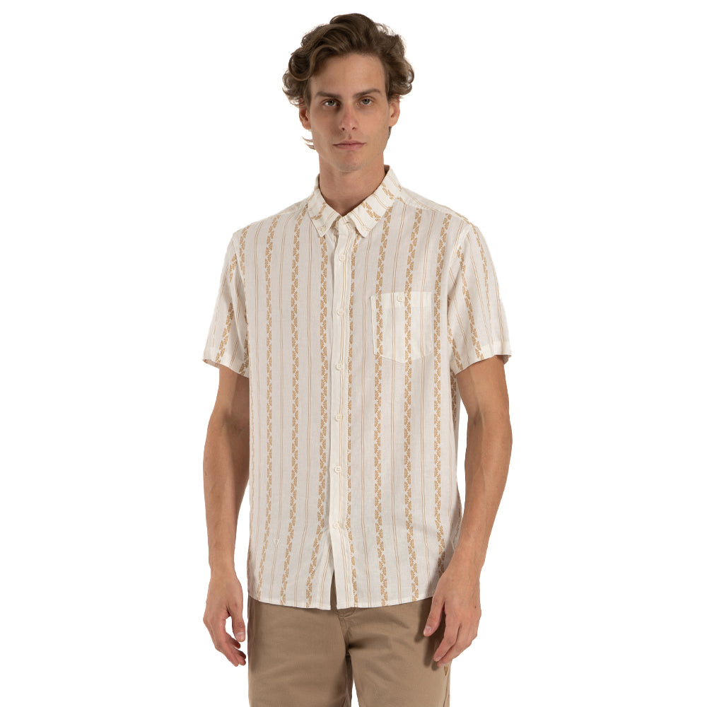 Camisa Manga Curta Vissla Four Doors Vintage White