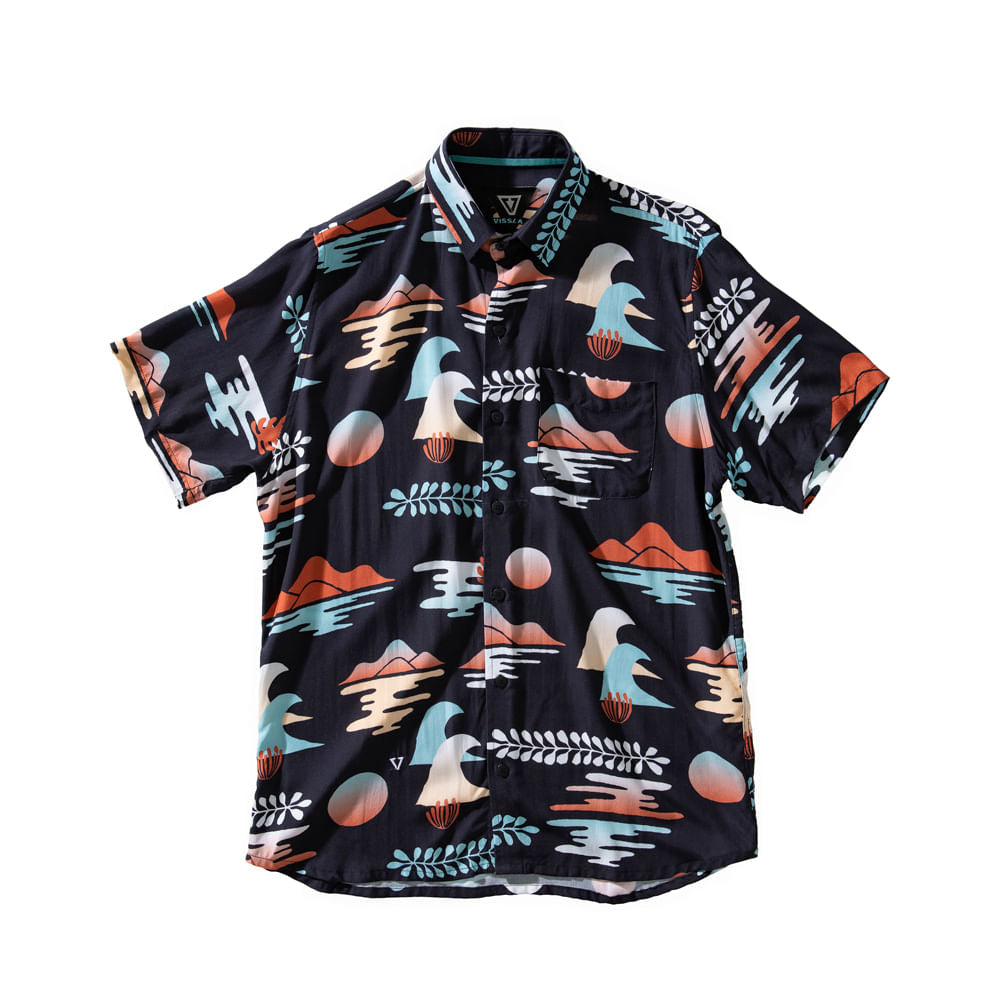 Camisa Vissla The Isle Azul Marinho