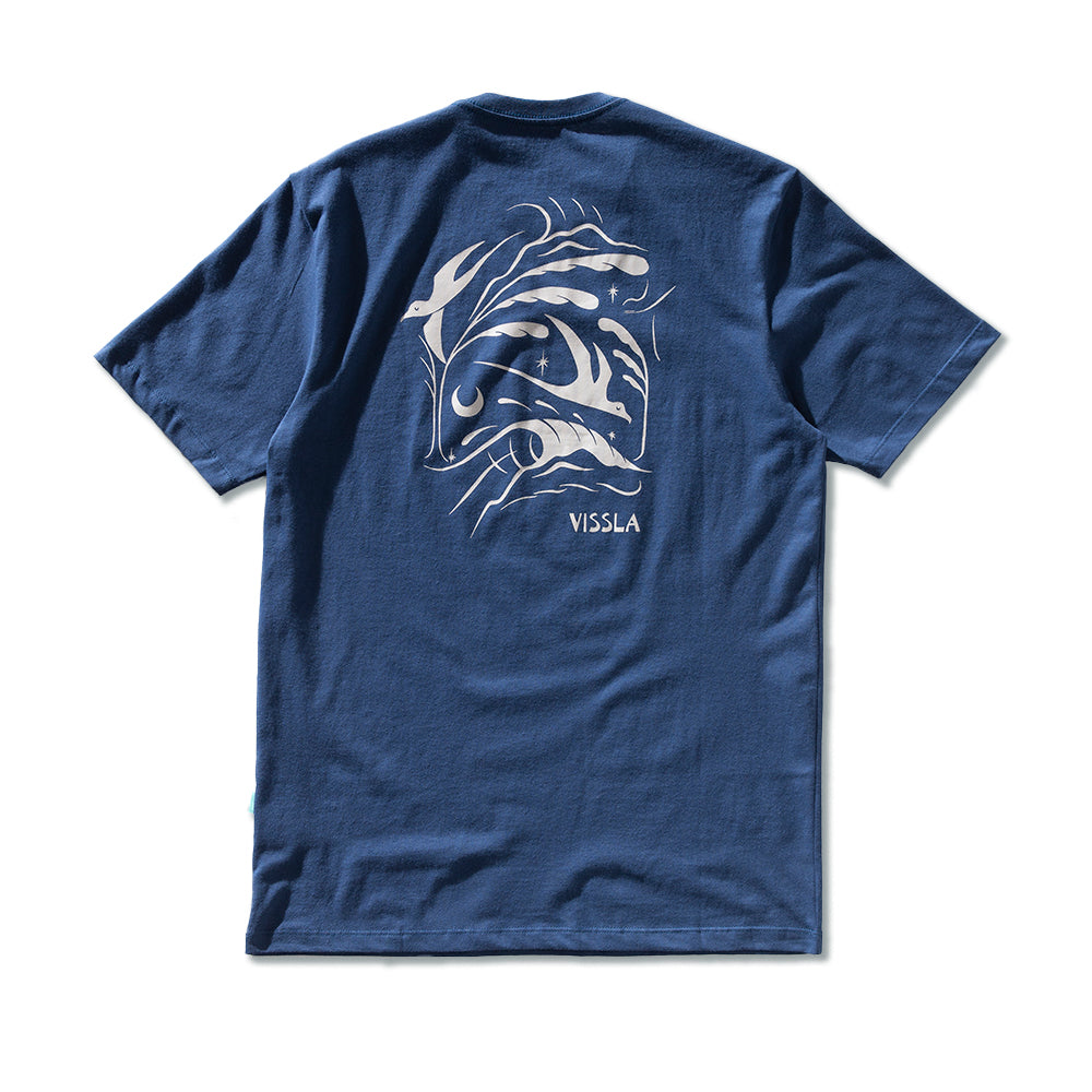 Camiseta Vissla Miyashiro Swell Seekers Azul Escuro