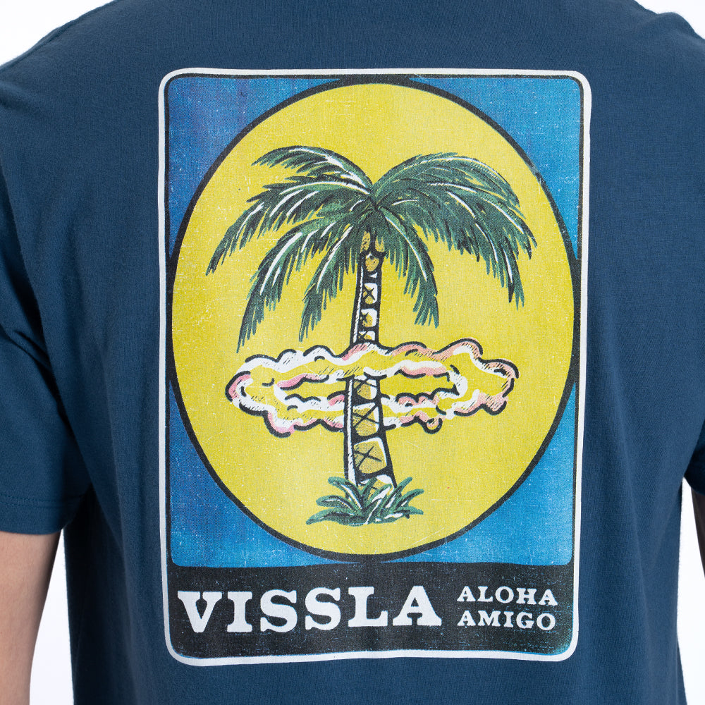 Camiseta Manga Curta Azul Vissla Atomic Palms