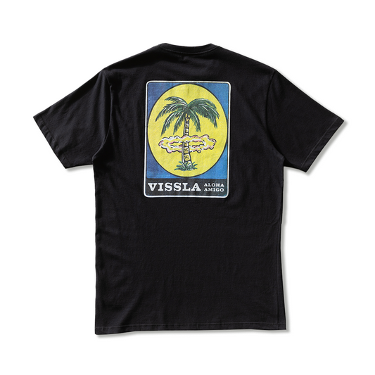 Camiseta Manga Curta Preto Vissla Atomic Palms