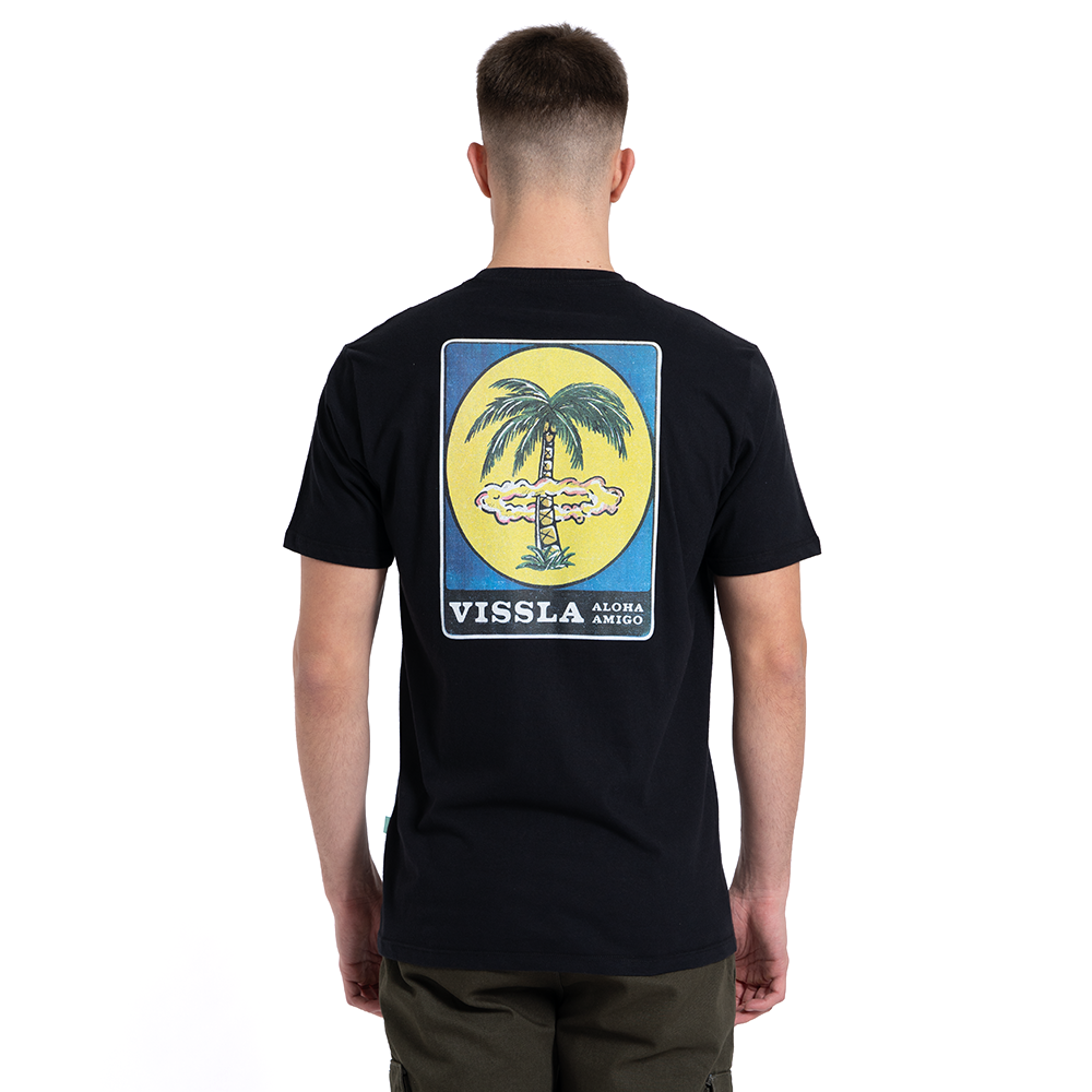 Camiseta Manga Curta Preto Vissla Atomic Palms