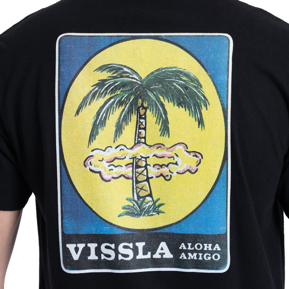 Camiseta Manga Curta Preto Vissla Atomic Palms