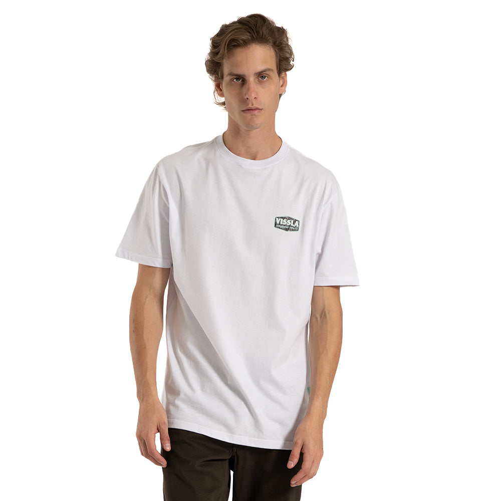 Camiseta Vissla Top Tier Branca Manga Curta
