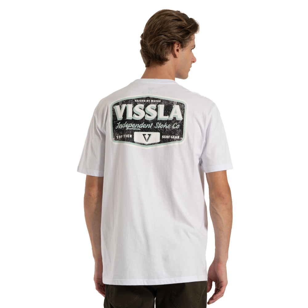 Camiseta Vissla Top Tier Branca Manga Curta