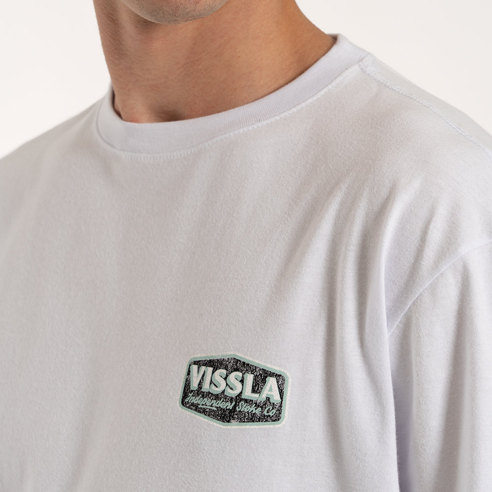 Camiseta Vissla Top Tier Branca Manga Curta