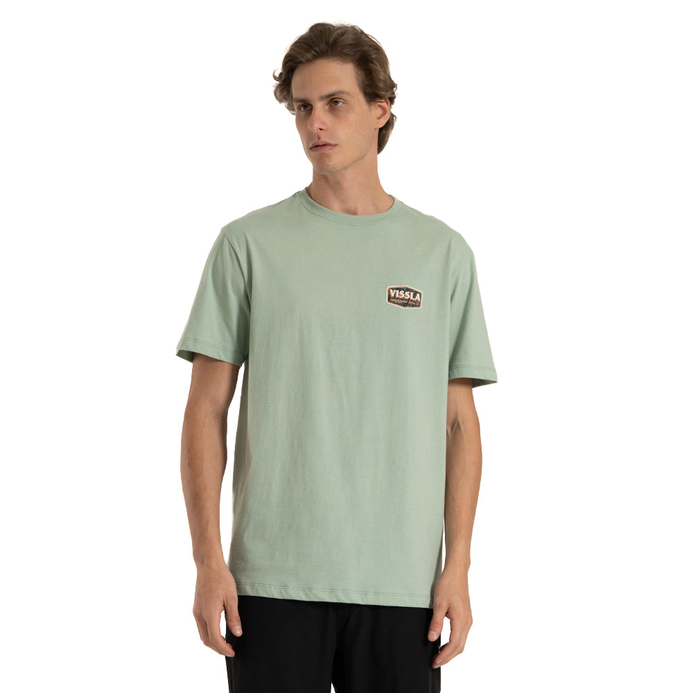 Camiseta Vissla Top Tier Verde Clara Manga Curta
