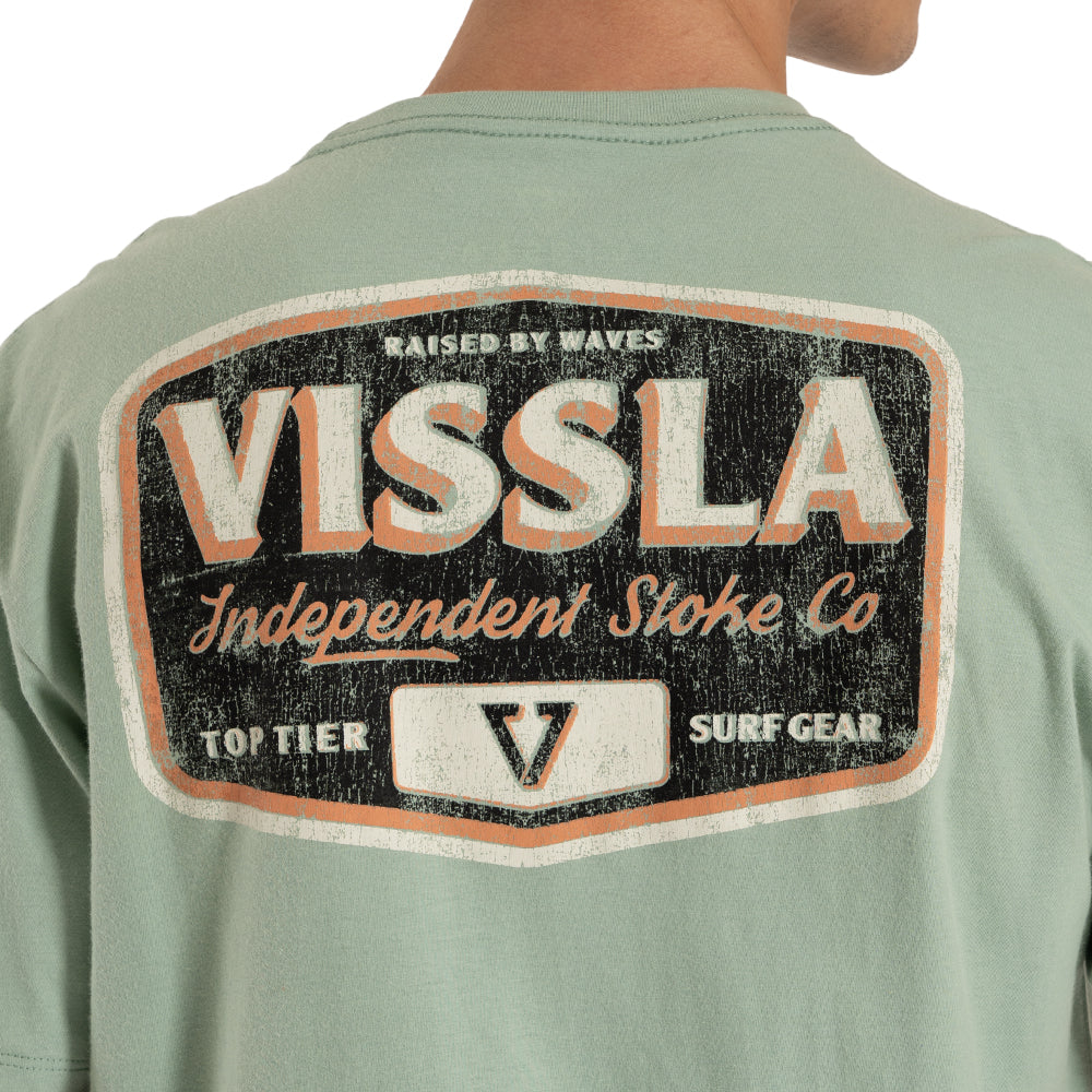 Camiseta Vissla Top Tier Verde Clara Manga Curta