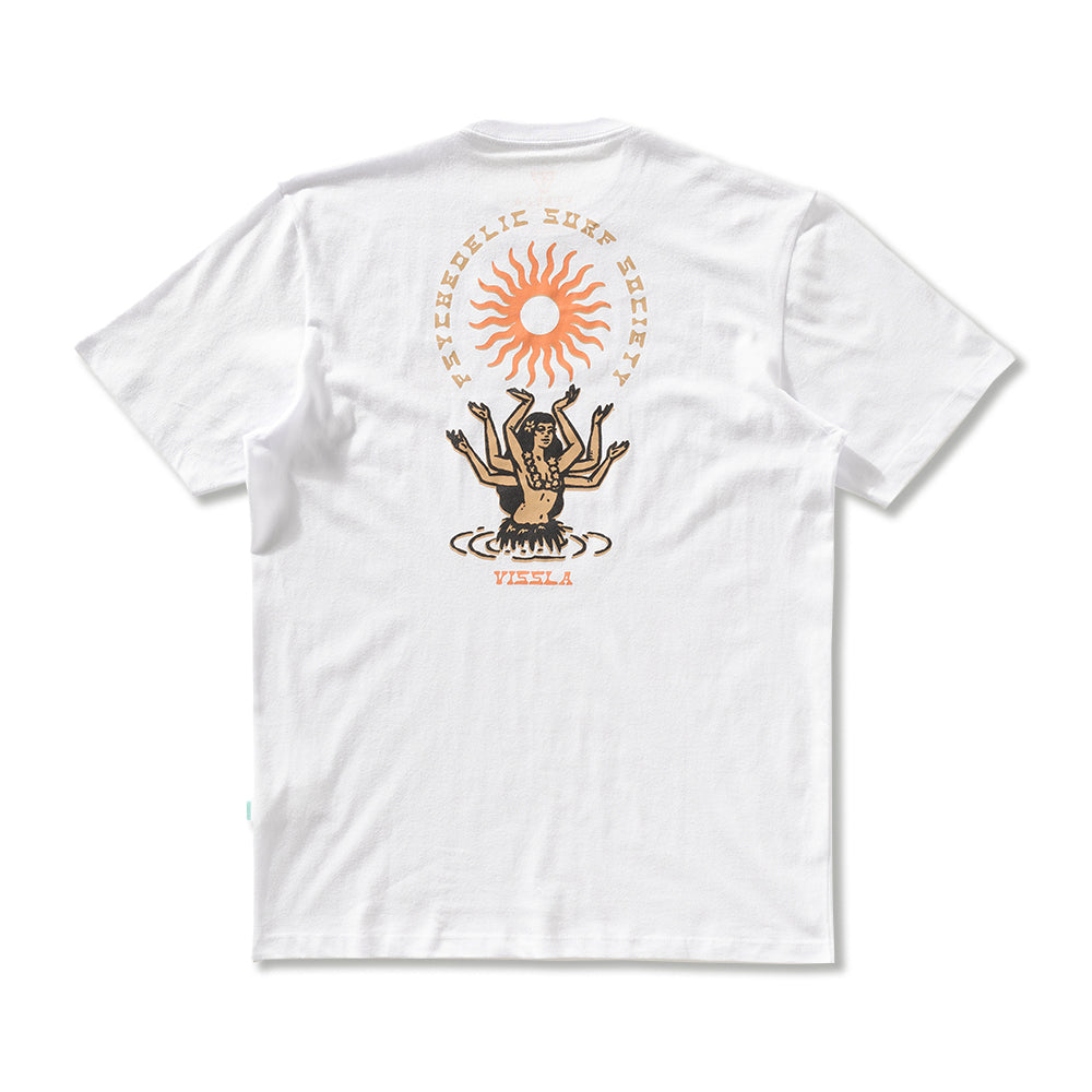 Camiseta Vissla Hula Hands Branca Manga Curta
