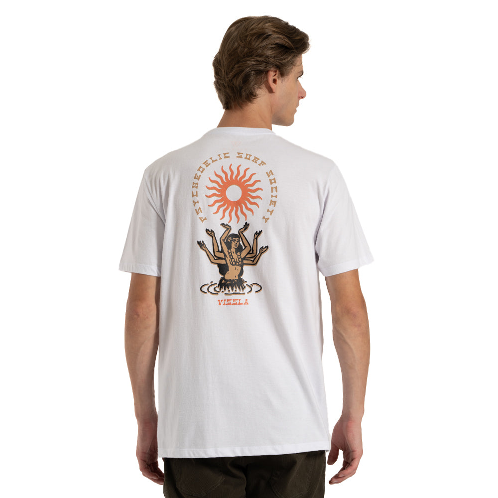 Camiseta Vissla Hula Hands Branca Manga Curta