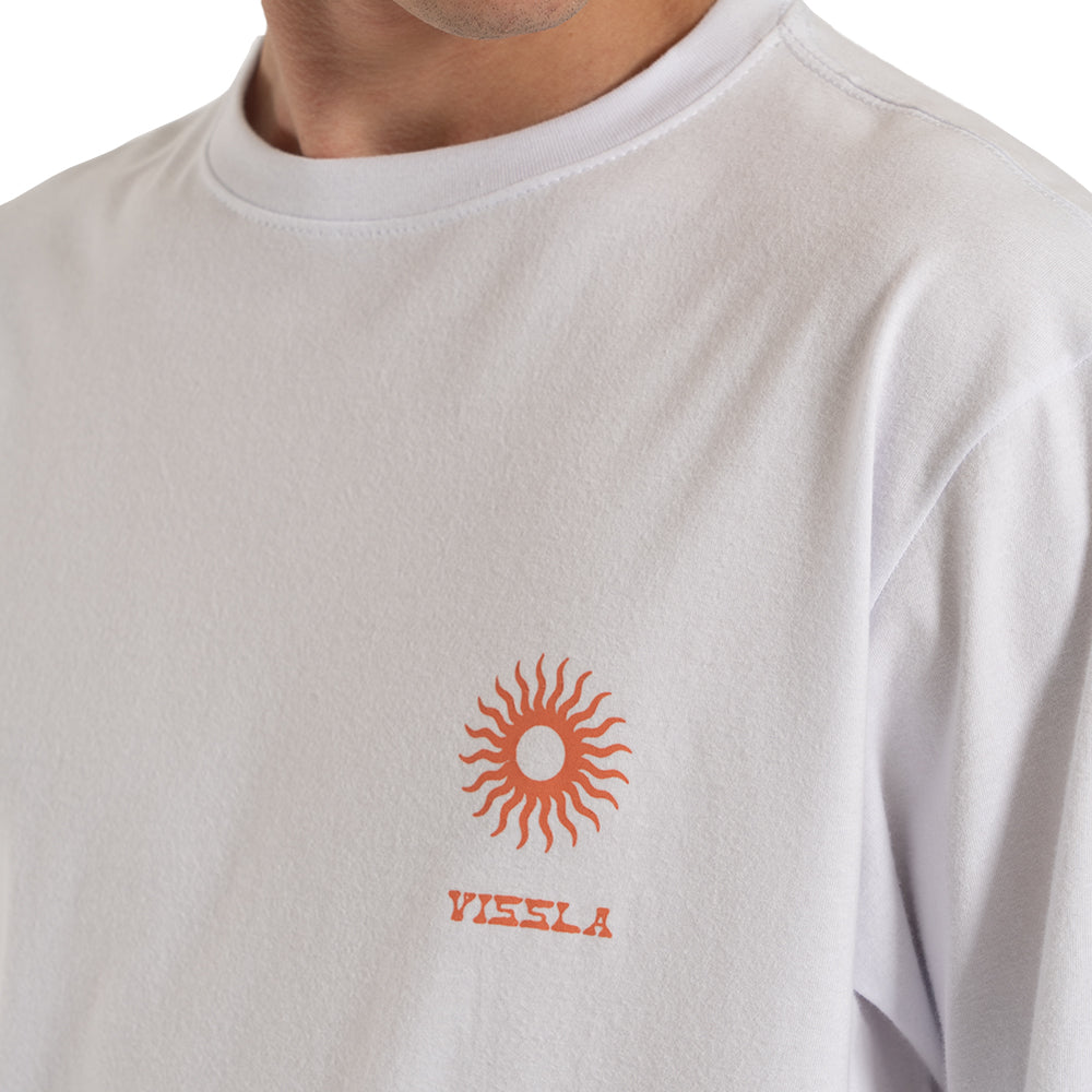 Camiseta Vissla Hula Hands Branca Manga Curta