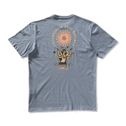 Camiseta Vissla Hula Hands Azul Manga Curta