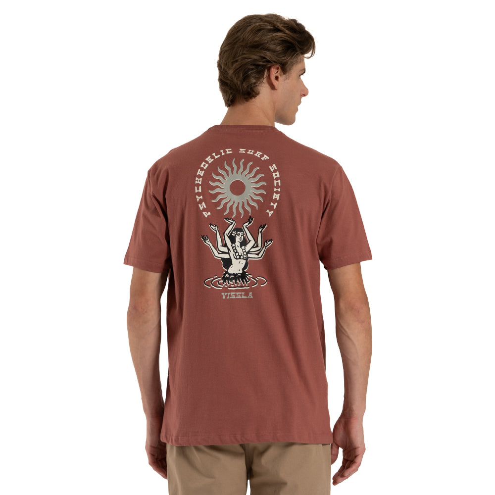 Camiseta Vissla Hula Hands Rosé Manga Curta