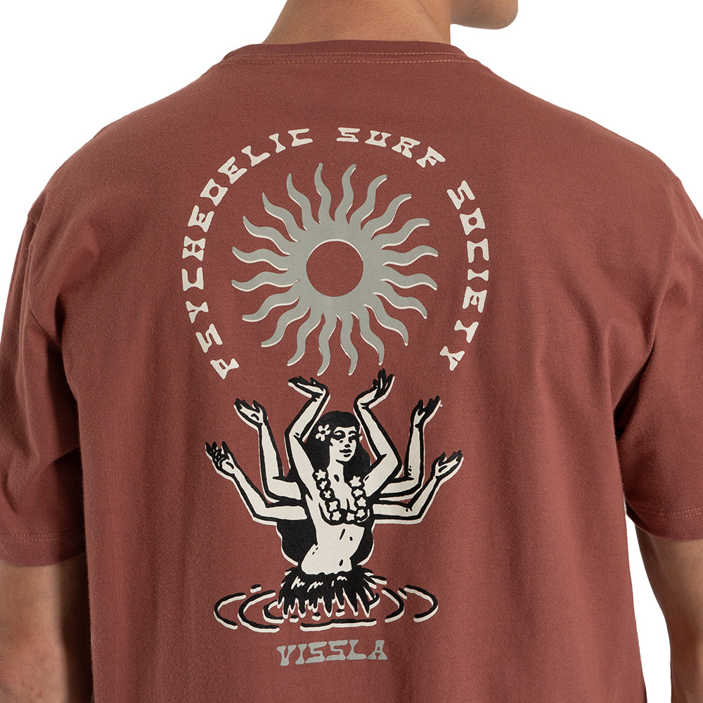 Camiseta Vissla Hula Hands Rosé Manga Curta