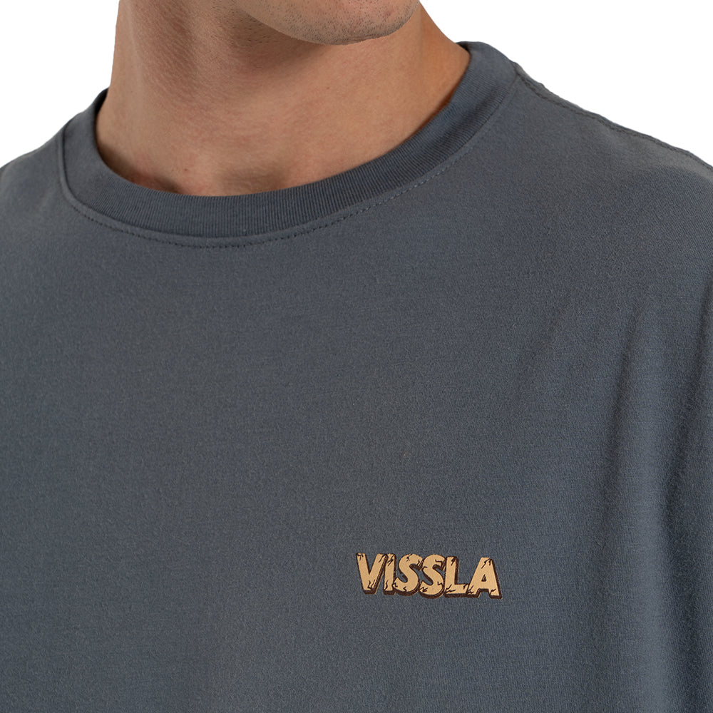 Camiseta Vissla Cutting Edge Azul Escuro Manga Curta