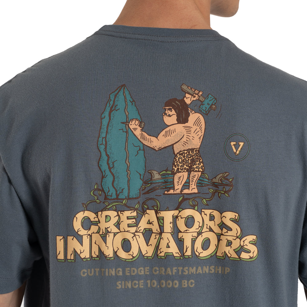 Camiseta Vissla Cutting Edge Azul Escuro Manga Curta