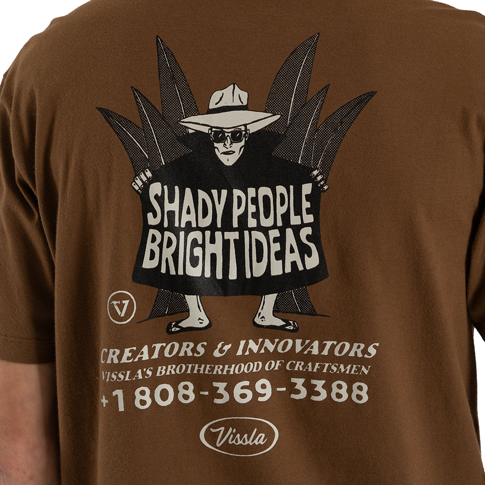 Camiseta Vissla Shady Shapers Marrom Manga Curta