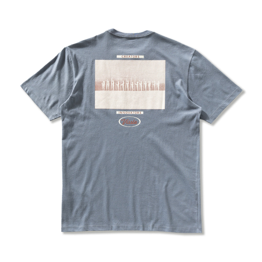 Camiseta Vissla Creators Gathering Azul Manga Curta