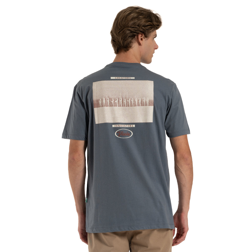 Camiseta Vissla Creators Gathering Azul Manga Curta
