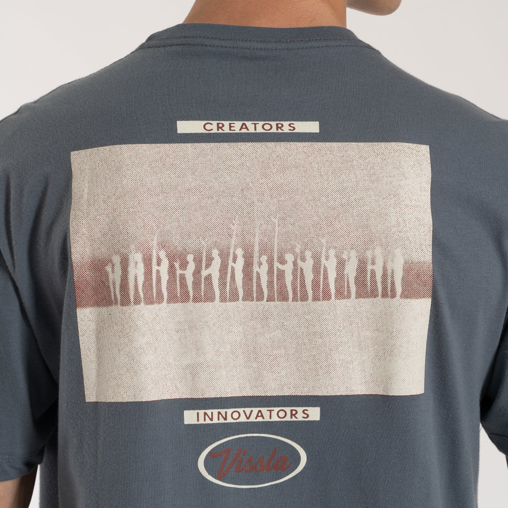 Camiseta Vissla Creators Gathering Azul Manga Curta
