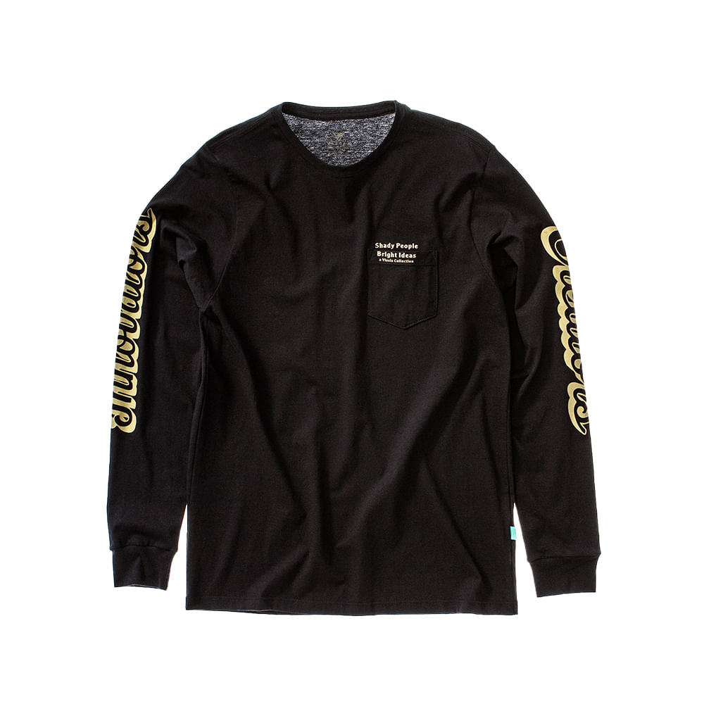 Camiseta Vissla Manga Longa Shady Peeps Preta