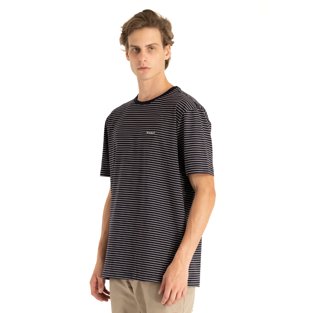 Camiseta Vissla Super Stripe Especial Listrada Azul Marinho