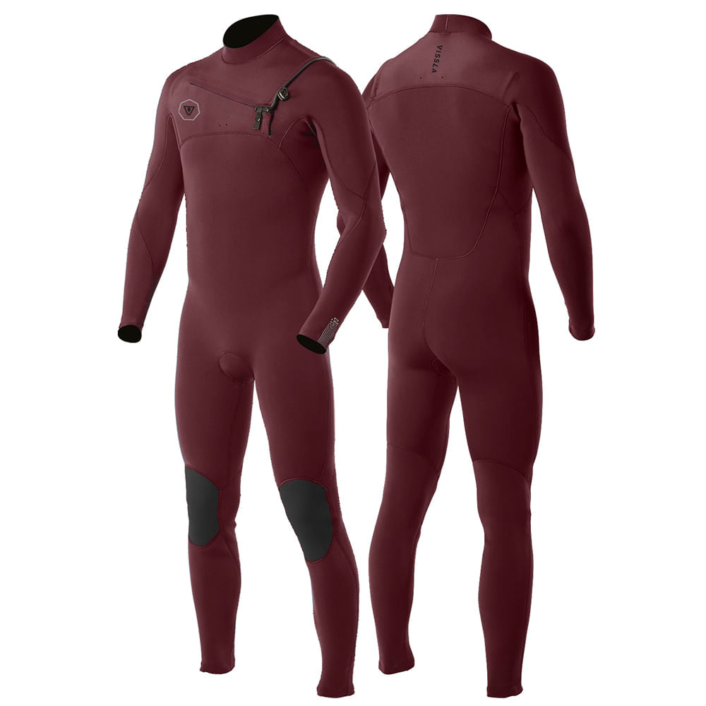 Long John Vissla 7 Seas 3/2 Full Chest Zip Vinho