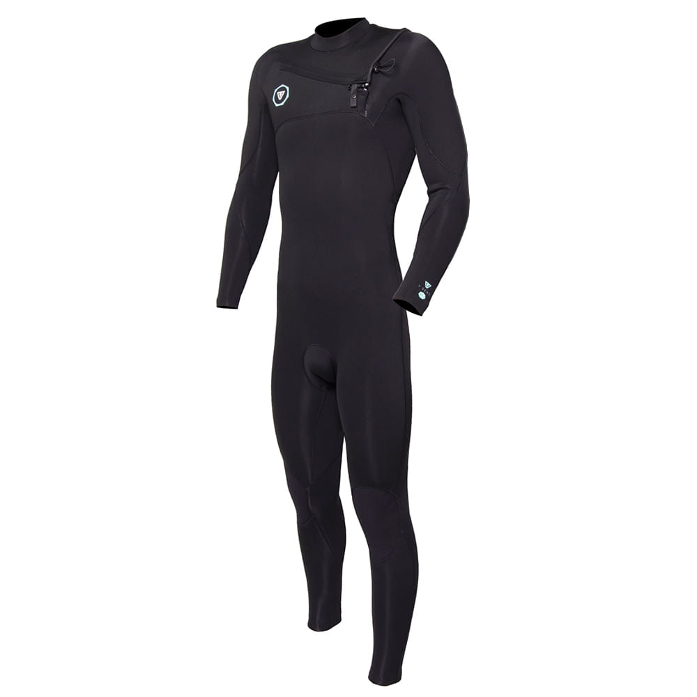 Long John Vissla 7 Seas 3/2 Full Chest Zip Preto