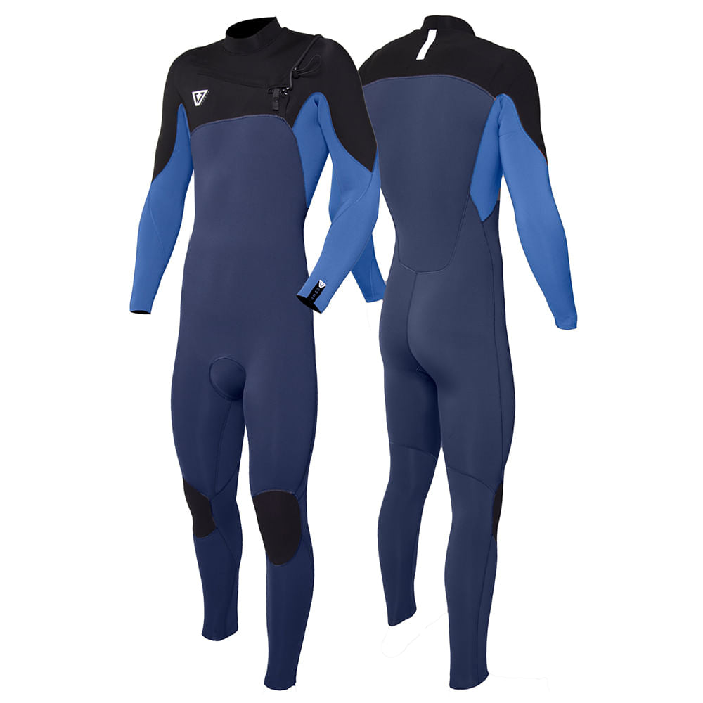 Long John Vissla 7 Seas Comp 3/2 Full Chest Zip Azul