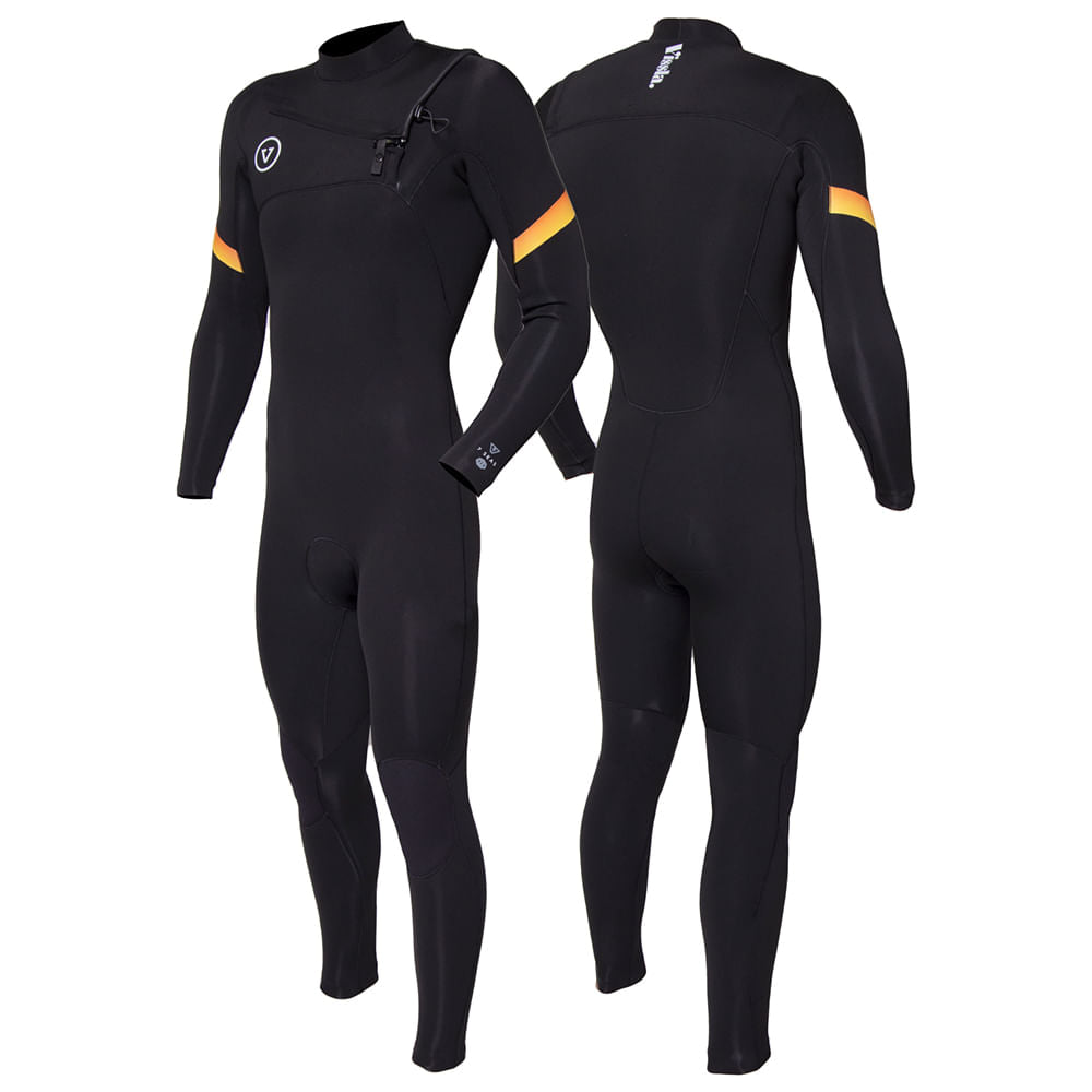 Long John Vissla 7 Seas Raditude 3/2 Full Chest Zip Preto